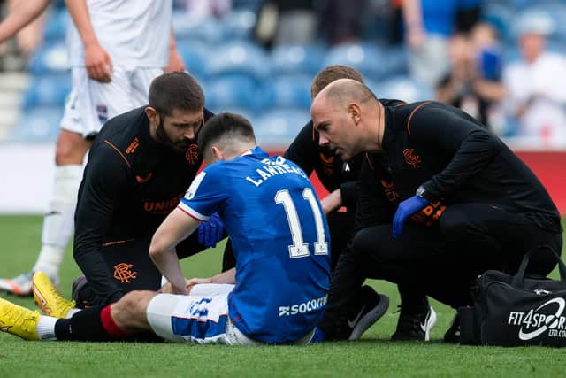 Rangers' Tom Lawrence will miss the Old Firm match against Celtic on Saturday.