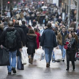 Buchanan Street in Glasgow's city centre.  PIC: John Linton/PA Wire