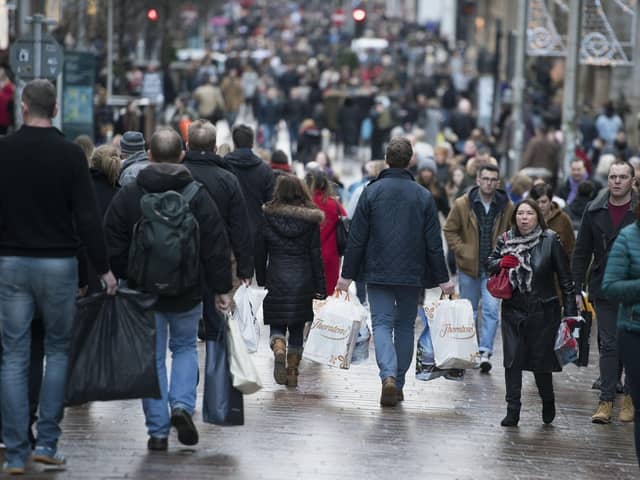 Buchanan Street in Glasgow's city centre.  PIC: John Linton/PA Wire
