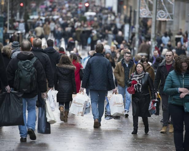 Buchanan Street in Glasgow's city centre. The Fraser of Allander Institute has said Scotland's economy has experienced a 'weaker recovery' from Covid compared to the rest of the UK. Picture: John Linton/PA Wire