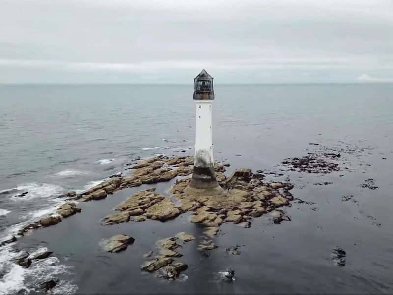 The Bell Rock is also known as Inchcape and Robert Stevenson built the lighthouse here between 1807 and 1810 in the North Sea, 11 miles east of the Firth of Tay.