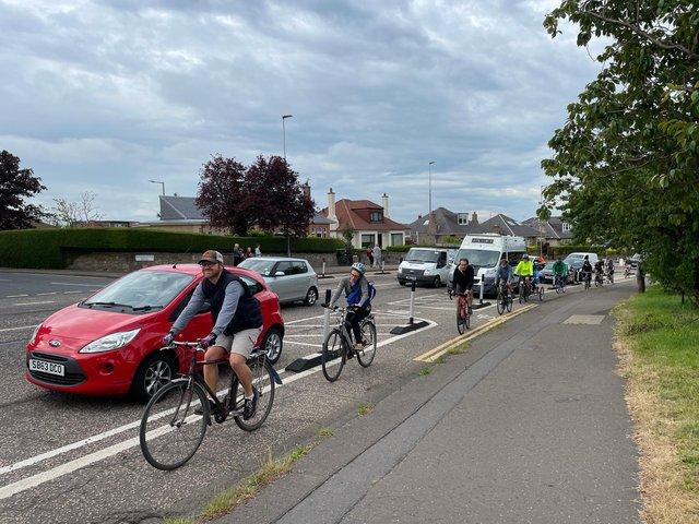 A massive turnout underlined the strength of feeling about the Lanark Road cycle lane