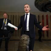 MSP Michael Matheson on 16 November last year after telling the Scottish Parliament his sons used iPad data to watch football and he had held back on sharing that because he wanted to protect them from the public gaze (Picture: Jeff J Mitchell/Getty Images)