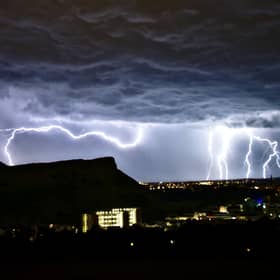 Lightning strikes shot on a long exposure by student Kevin Klein, 34, from Calton Hill Edinburgh.