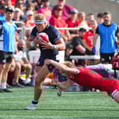 Two-try Dylan Richardson of Scotland tries to break free in the first half against Canada in Ottawa. (Photo by Chris Tanouye/Getty Images for Scottish Rugby)