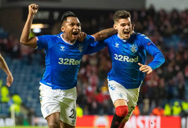 Ianis Hagi (right) is a reported target for Lazio - but only if Rangers don't take up a clause to buy the Romanian midfielder