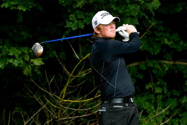 Musselburgh's Benn McLeod in action dueing Open regional qualifying at Bruntsfield Links. Picture: Ian Georgeson.