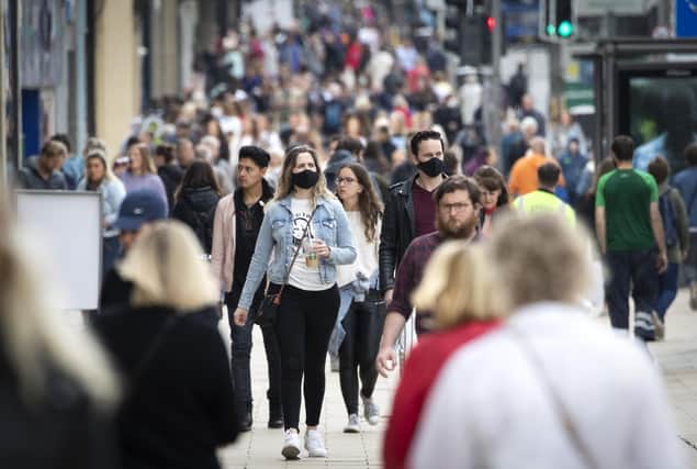 Edinburgh's Princes Street appears packed with shoppers but many people now buy products online (Picture: Jane Barlow/PA)