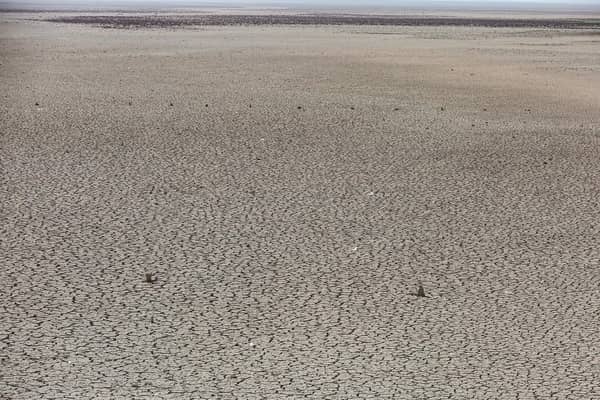 The dried-up bed of Lake Hamrin in eastern Iraq is one sign of the severity of the drought affecting much of the region (Picture: Ahmad al-Rubaye/AFP via Getty Images)