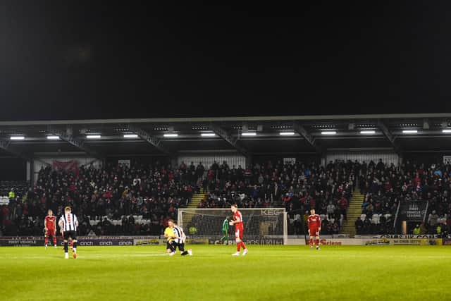 The Aberdeen travelling support. (Photo by Craig Foy / SNS Group)