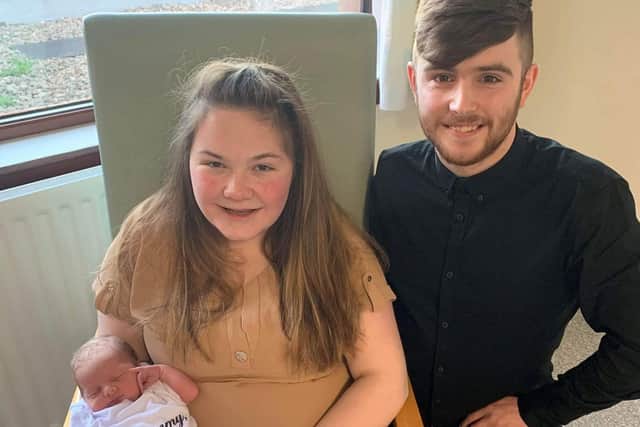 The happy couple, Annice Macleod and Connor Maciver, with their newborn baby Leo.