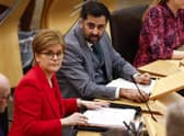 Nicola Sturgeon and SNP leadership candidate Humza Yousaf. Picture: Jeff J Mitchell/Getty Images