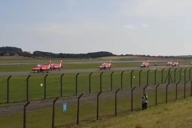 The Red Arrows arrived in Prestwick but, unfortunately, could not fly over Edinburgh.