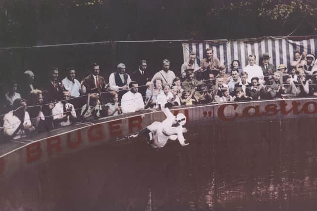 Rider Alma Morley in the 1930s when the Wall of Death was at the peak of its popularity at fairgrounds across the country. PIC: Courtesy of Alan Mercer.