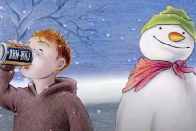The 'Snowman' advert was based off of Raymond Briggs classic 1982 animated film ‘The Snowman’ and it playfully alters the now famous soundtrack by Howard Blake with some Scottish humour in the lyrics. It has regularly been voted the best Scottish Christmas advert and Barr has commented that "it's not Christmas time until you've seen the Irn Bru Snowman ad."