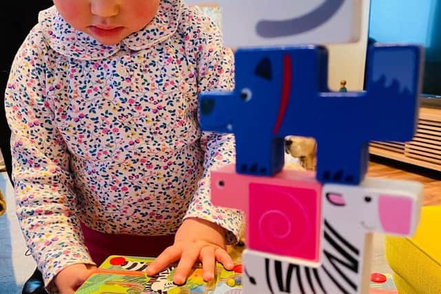 Sarah Brown's two-year-old daughter Freya has been testing the products. Picture: contributed.