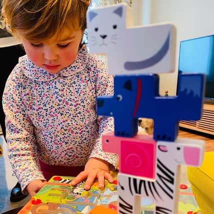 Sarah Brown's two-year-old daughter Freya has been testing the products. Picture: contributed.