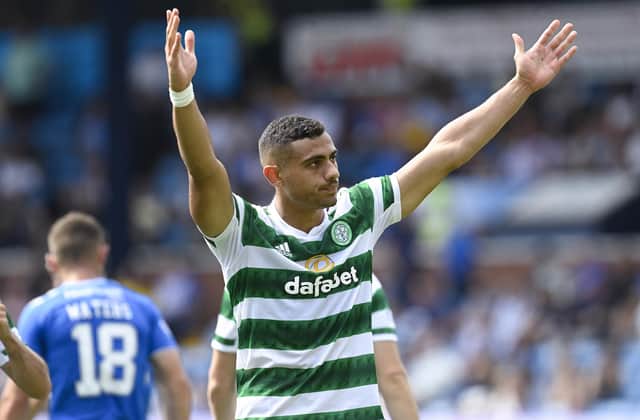 Celtic's Giorgos Giakoumakis was described as being settled with the Scottish champions amid suggestions this week he had been the subject of enquiries from four English Premier League clubs. (Photo by Rob Casey / SNS Group)