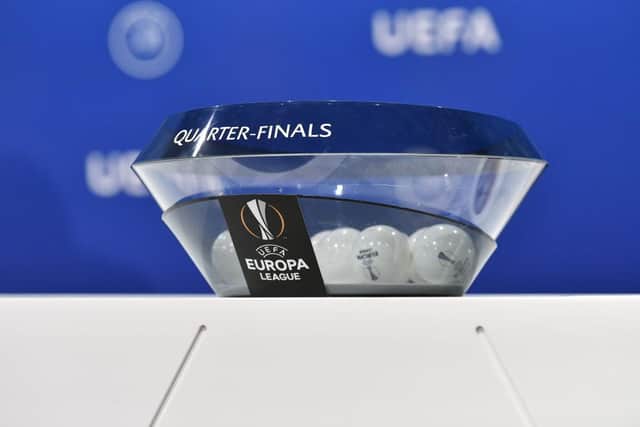 The Europa League quarter--final draw takes place on Friday. (Photo by UEFA via Getty Images)