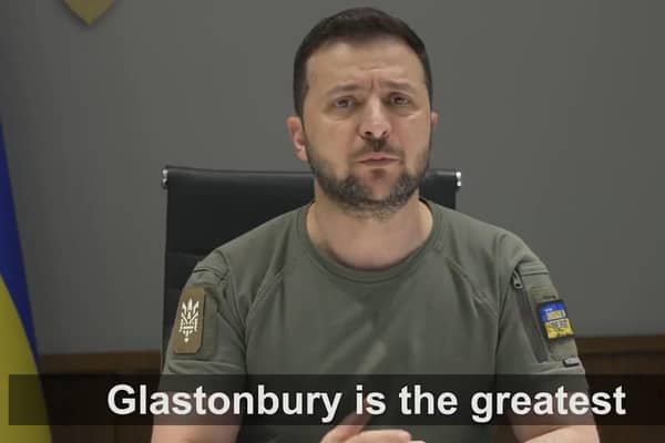 Volodymyr Zelensky has described Glastonbury as the “greatest concentration of freedom” as he addressed the festival calling for the world to “spread the truth” about Russia’s invasion of Ukraine.