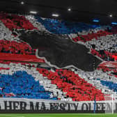 Rangers fans' tifo ahead of the Champions League clash with Napoli. (Photo by Craig Foy / SNS Group)