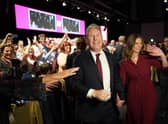 Labour Party leader Sir Keir Starmer, with his wife Victoria, leaves the stage after giving his keynote address during the Labour Party Conference at the ACC Liverpool. Picture: Stefan Rousseau/PA Wire