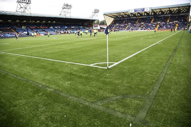 Kilmarnock's Rugby Park pitch is one of two artificial surfaces in the cinch Premiership but Celtic Ange Postecoglou believes it would be preferable for there to be none in the top flight, with the game changed by playing on plastic. (Photo by Rob Casey/SNS Group)