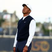 Tiger Woods struggled his way to a six over par first round in the 150th Open at the Old Course, St Andrews. (Photo by Andrew Redington/Getty Images)