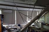 A photo issued by the Local Government Association showing damage to a school built with RAAC. Credit: LGA