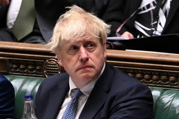 Prime Minister Boris Johnson during his statement on the Sue Gray report, in the House of Commons in London. Picture: Jessica Taylor/AFP via Getty Images