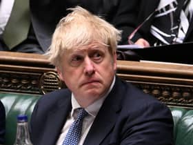 Prime Minister Boris Johnson during his statement on the Sue Gray report, in the House of Commons in London. Picture: Jessica Taylor/AFP via Getty Images