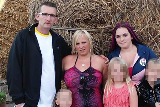 NHS worker Emma Robertson Coupland, 39, centre, and her daughter, Nicole Anderson, 24, right, died following the incident in Kilmarnock on Thursday the 4th of February 2021. The man on the left is Steven Robertson, who also died.