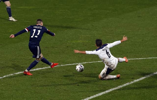 Ryan Christie scores against Serbia as Scotland secured a place in next year's delayed Euro 2020 championship to the delight of millions of people (Picture: Novak Djurovic/PA Wire)