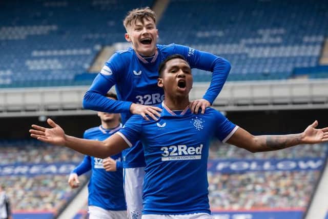 Striker Alfredo Morelos and right-back Nathan Patterson will be key players for Rangers as they bid to overcome Slavia Prague at Ibrox on Thursday night. (Photo by Craig Williamson / SNS Group)