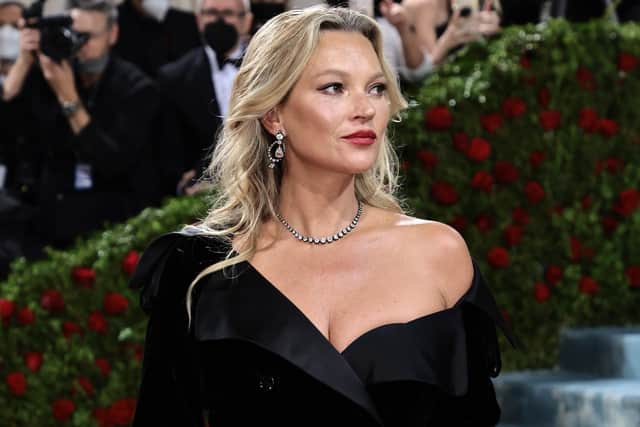 Kate Moss attends The 2022 Met Gala Celebrating "In America: An Anthology of Fashion" at The Metropolitan Museum of Art on May 02, 2022 in New York City. Photo by Jamie McCarthy/Getty Images