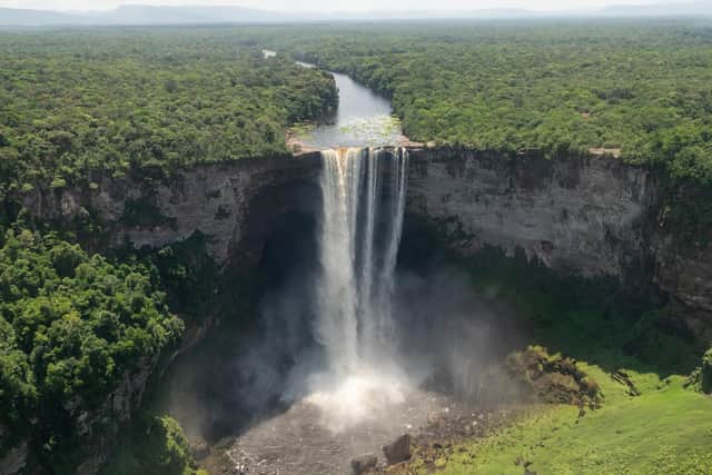 Kaieteur Falls, Guyana, the world’s largest single drop waterfall. Pic: PA Photo/Sarah Marshall.