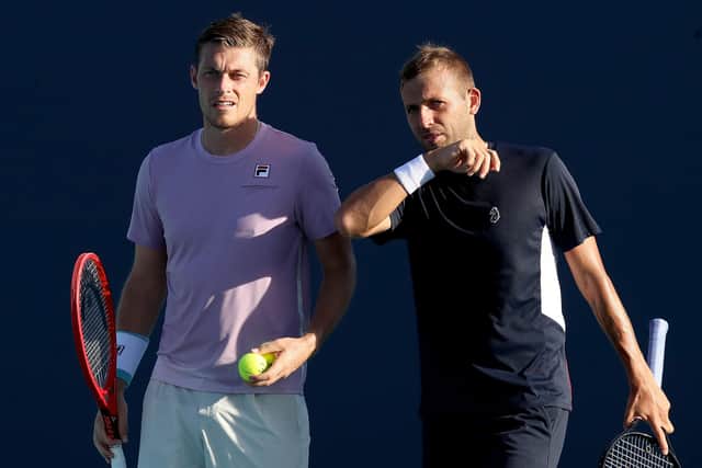 British pair (L-R) Neal Skupski and Dan Evans are one step away from the 2021 Miami Open men's doubles final. (Pic: Getty Images)