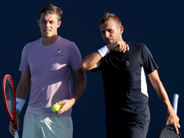 British pair (L-R) Neal Skupski and Dan Evans are one step away from the 2021 Miami Open men's doubles final. (Pic: Getty Images)