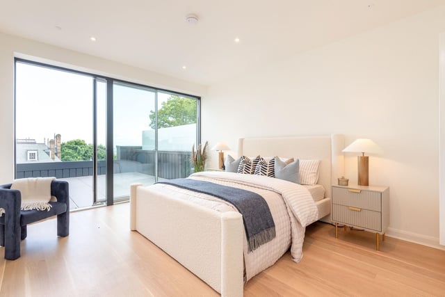 Outside in - the master bedroom has a large terrace providing panoramic views across Edinburgh