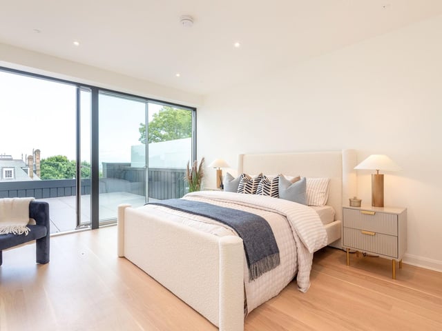 Outside in - the master bedroom has a large terrace providing panoramic views across Edinburgh