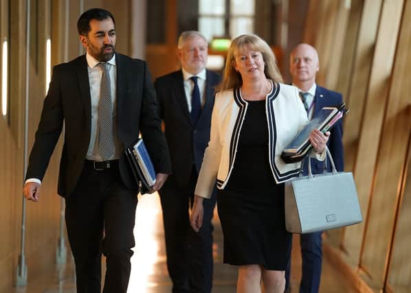 Shona Robison and Humza Yousaf. Picture: Andrew Milligan/PA