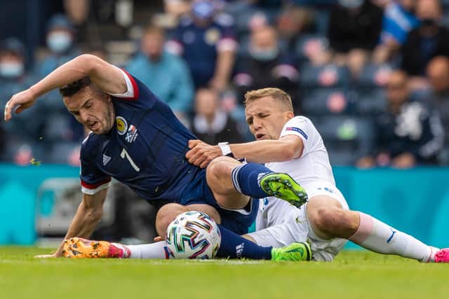 John McGinn was shackled by Tomas Soucek.