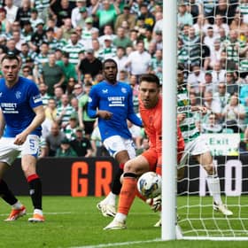 The faces of the Rangers players say it all as John Lundstram scores an own goal to make 2-0 to Celtic.