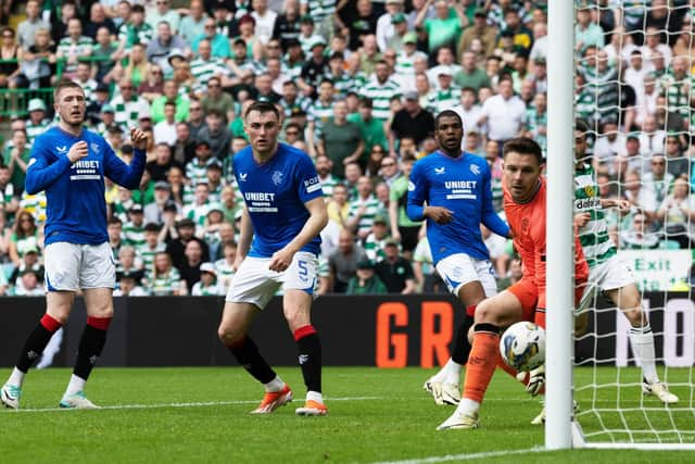 The faces of the Rangers players say it all as John Lundstram scores an own goal to make 2-0 to Celtic.