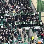 Hibs fan unveiled a banner about the coronation.