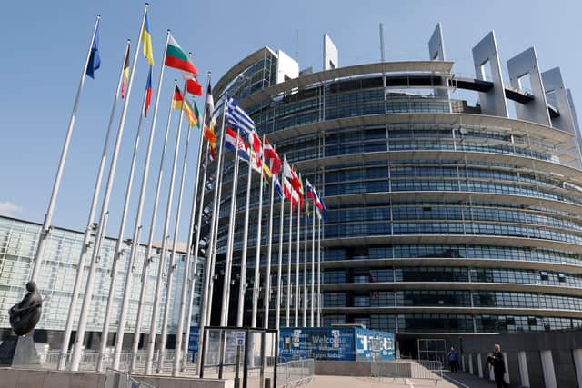 The European Parliament building, in Strasbourg, eastern France