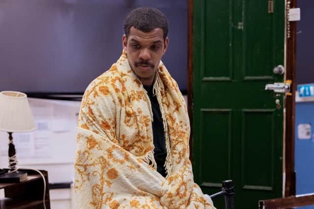 Caleb Roberts in rehearsals for The Mountaintop PIC:
