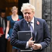 Boris Johnson leaves number 10, Downing Street as he heads to the weekly Cabinet meeting