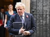 Boris Johnson leaves number 10, Downing Street as he heads to the weekly Cabinet meeting