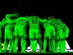 The Celtic huddle  (Photo by Ross MacDonald / SNS Group)